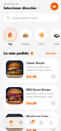 Pantalla principal de Fudi